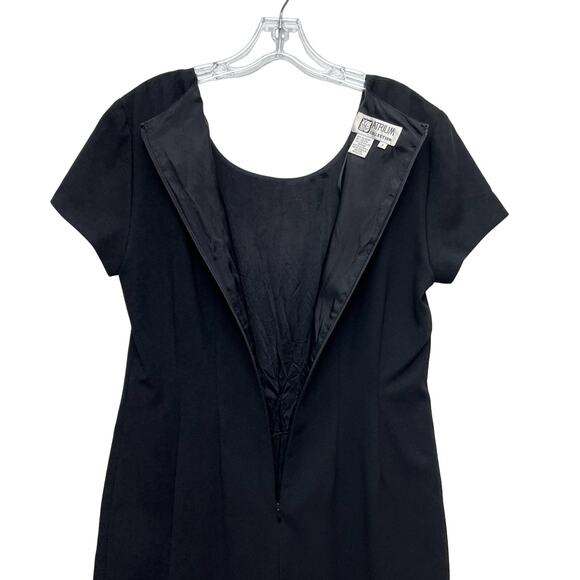 ATRIUM COLLECTION | 90s Scoop Neck Short Sleeve Knee Length Sheath Dress Size 8 - Picture 11 of 15